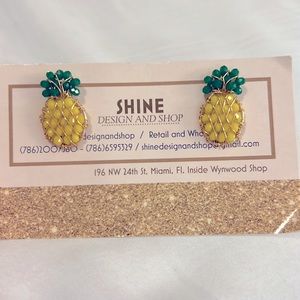 Cute handmade beaded pineapple Shine earrings